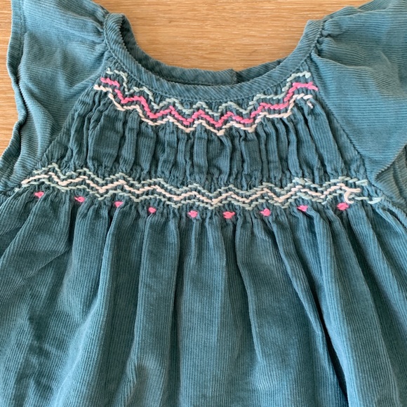 Baby Gap ,Blue/Green Corduroy Dress with panties and pantyhose. Size 6-12 M - Picture 4 of 6